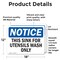 Signmission This Sink For Utensil Wash Only, 18 in W x Rectangle, Vinyl Decal OS-2PACK-NS-D-1218-L-16709 - alternate 6